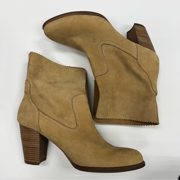 UGG Thames Nubuck Suede Leather Foldover Heeled Ankle Boots Bootie Size 10 Tan - Picture 7 of 14